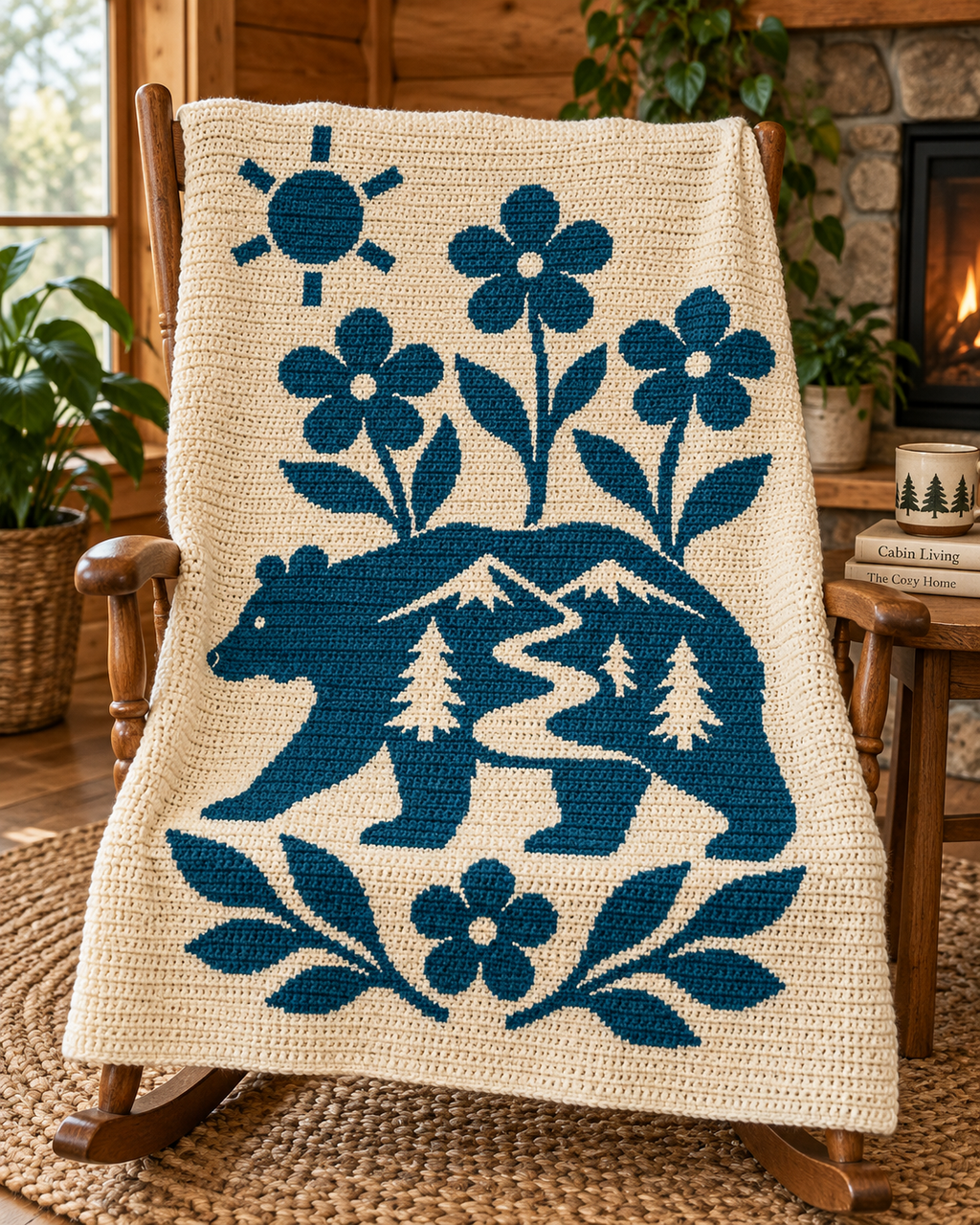 Bear Mountain River C2C Crochet Mosaic Pattern-Digital Download