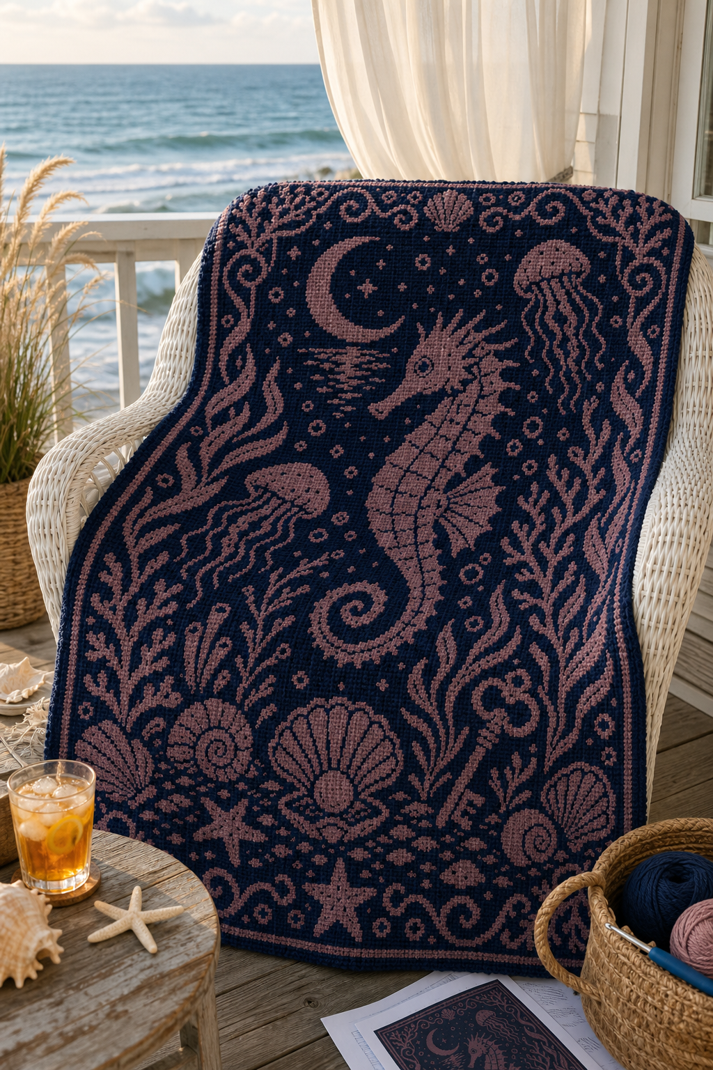 Seahorse C2C Crochet Mosaic Pattern-Digital Download