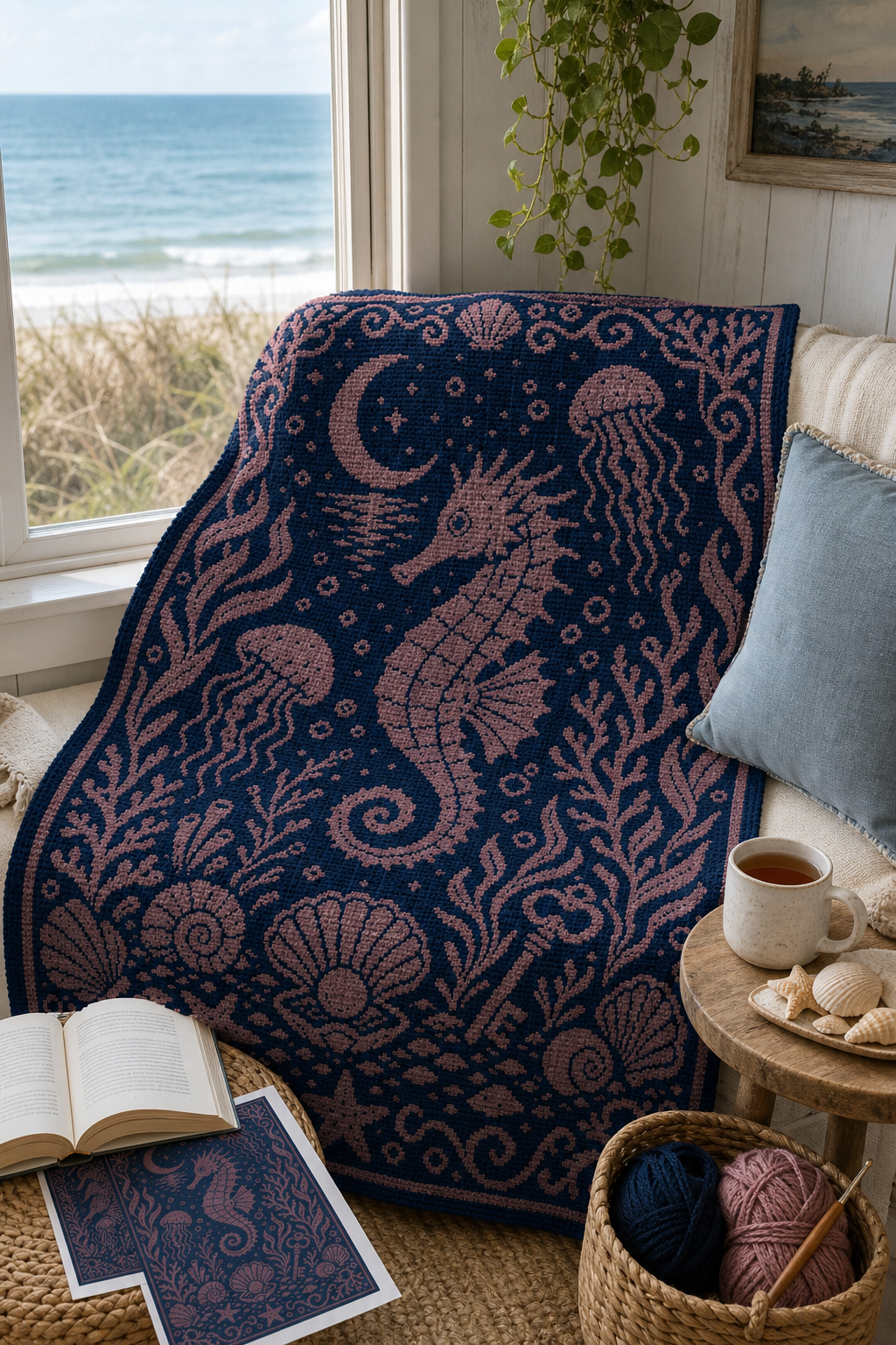 Seahorse C2C Crochet Mosaic Pattern-Digital Download