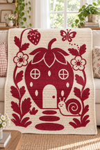 Strawberry Snail Home C2C Crochet Mosaic Pattern-Digital Download