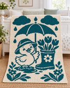 Duck Umbrella Tulips C2C Crochet Mosaic Pattern-Digital Download