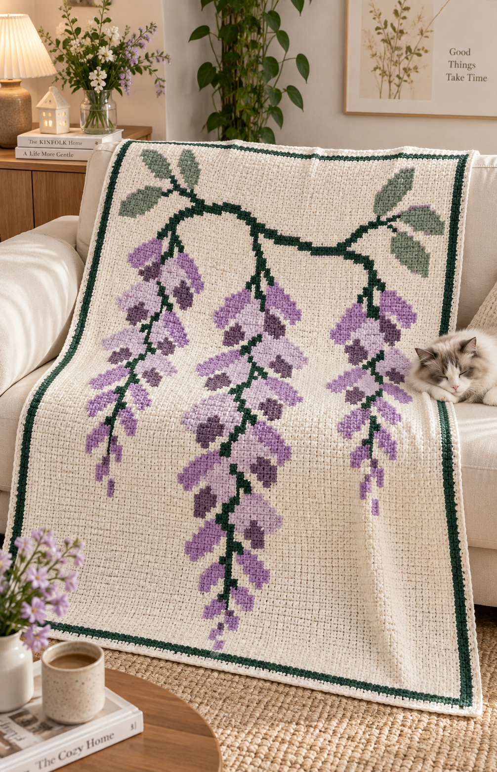 Wisteria C2C Blanket Pattern PDF-Digital Download