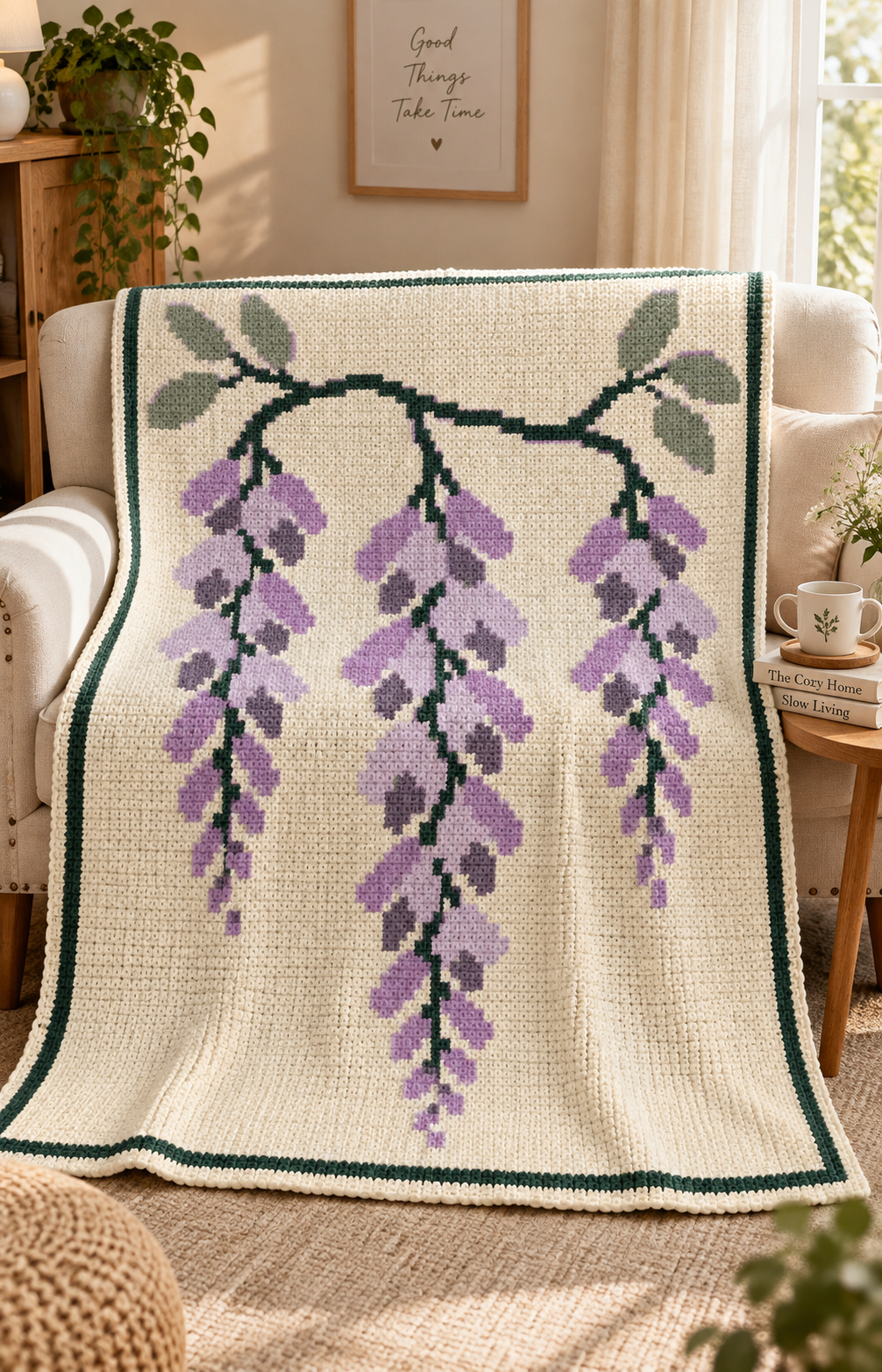 Wisteria C2C Blanket Pattern PDF-Digital Download