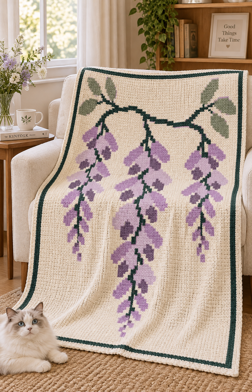 Wisteria C2C Blanket Pattern PDF-Digital Download