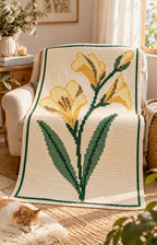 Yellow Daylily C2C Blanket Pattern PDF-Digital Download