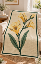 Yellow Daylily C2C Blanket Pattern PDF-Digital Download