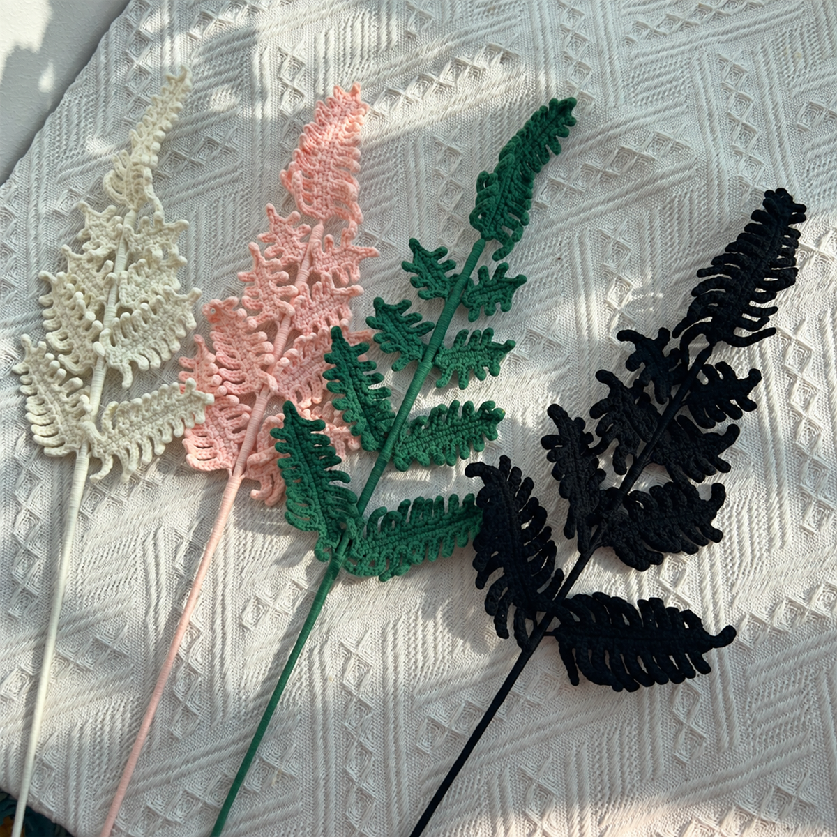 Crochet Greenery Foliage Stems-10-Pack