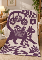 Market Cat Pumpkin Basket C2C Crochet Mosaic Pattern-Digital Download
