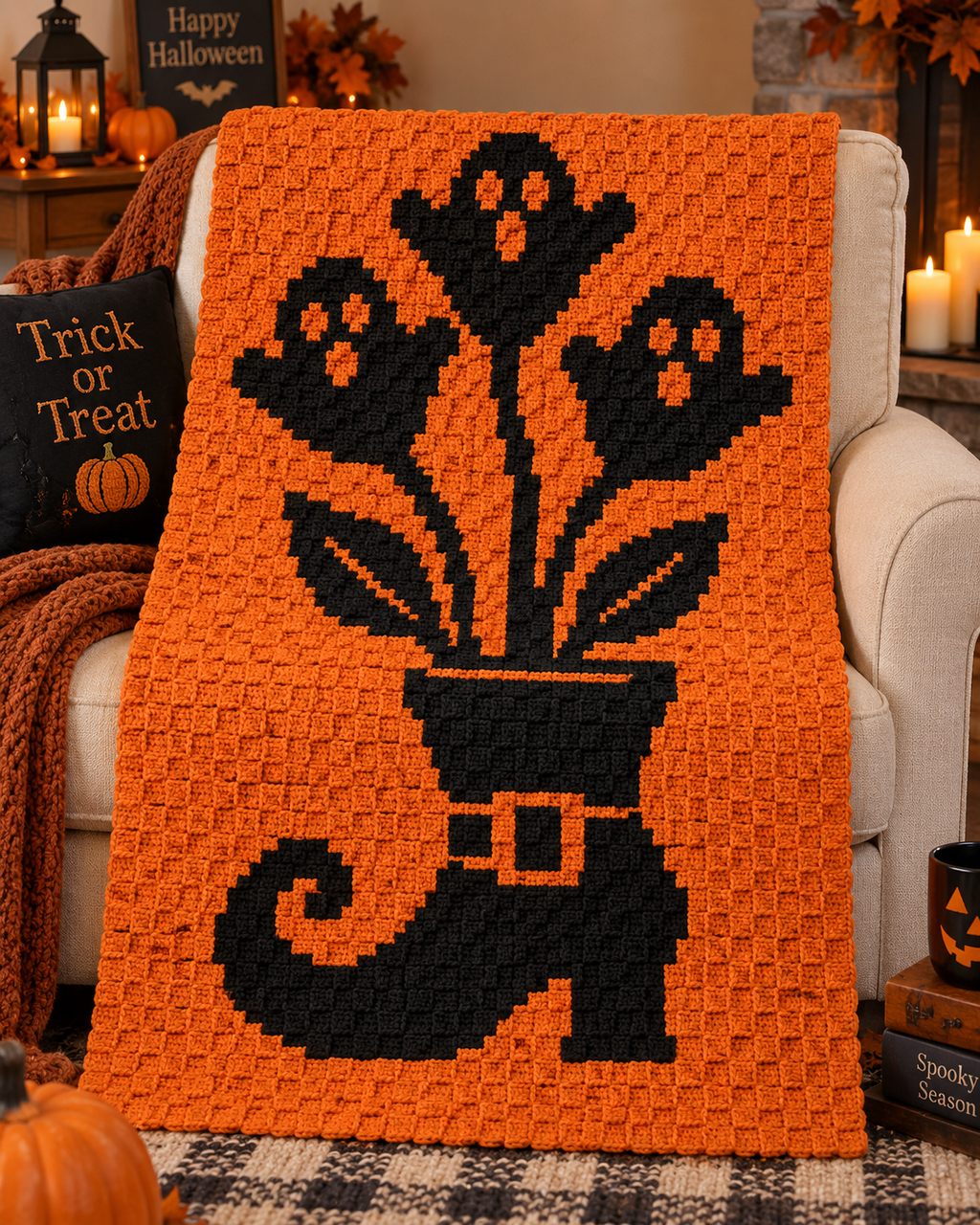 Halloween C2C Crochet Pattern Bundle – 10 Designs Digital Download
