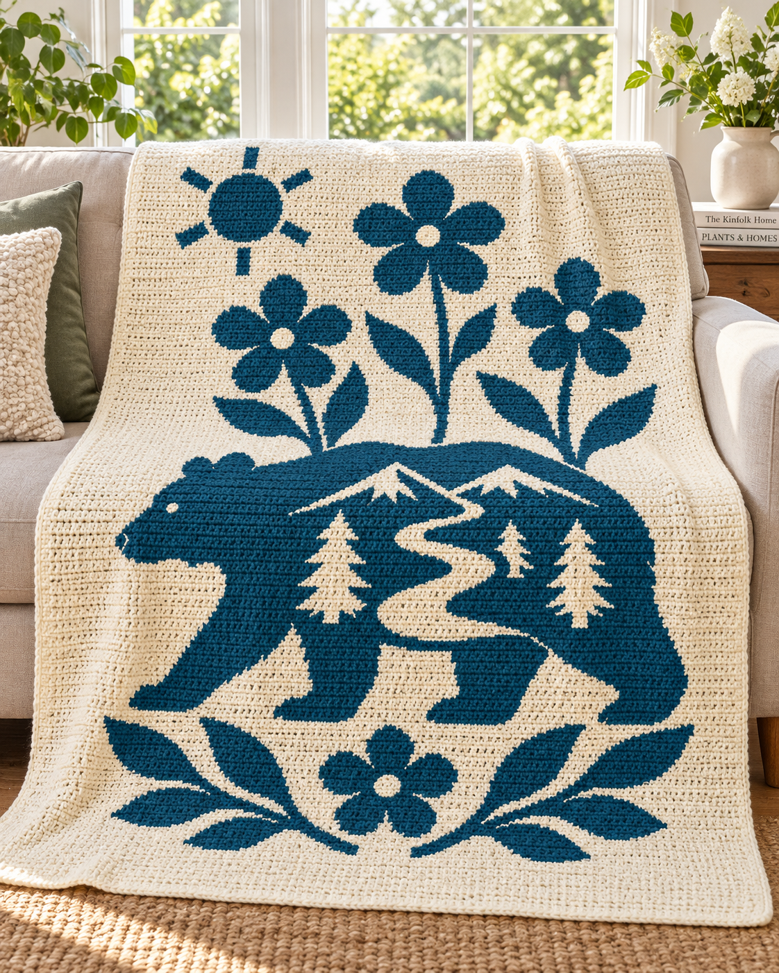 Bear Mountain River C2C Crochet Mosaic Pattern-Digital Download