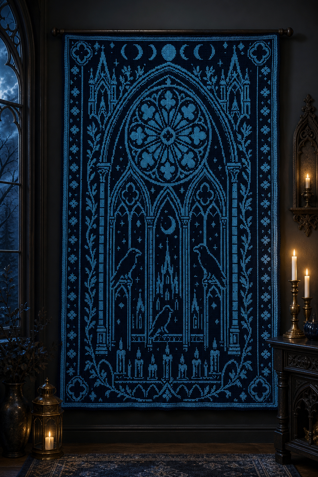 Gothic Cathedral C2C Crochet Mosaic Pattern-Digital Download