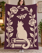 Cat Butterfly Book Arch C2C Crochet Mosaic Pattern-Digital Download