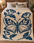 Butterfly Floral Star C2C Crochet Mosaic Pattern-Digital Download