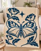 Butterfly Floral Star C2C Crochet Mosaic Pattern-Digital Download
