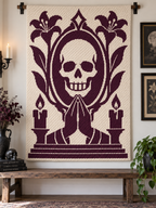 Praying Skull Candles C2C Crochet Mosaic Pattern-Digital Download