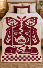 Butterfly Cabinet Mice C2C Crochet Mosaic Pattern-Digital Download