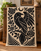 Raven and Roses C2C Crochet Mosaic Pattern-Digital Download