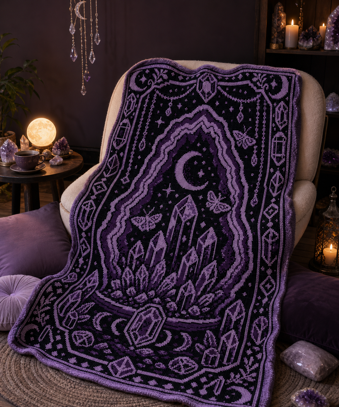 Crystal Geode C2C Crochet Mosaic Pattern-Digital Download