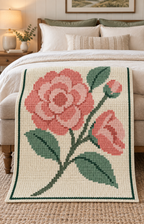 Purple Bellflowers C2C Blanket Pattern PDF-Digital Download