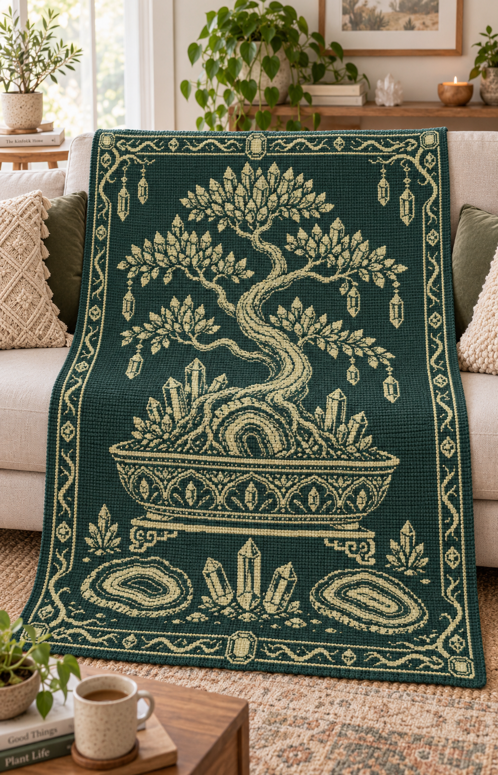 Crystal Bonsai C2C Crochet Mosaic Pattern-Digital Download