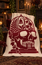 Botanical Skull Conservatory C2C Crochet Mosaic Pattern-Digital Download