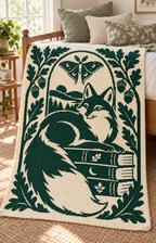 Fox Books Moth Oak C2C Crochet Mosaic Pattern-Digital Download