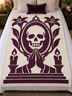 Praying Skull Candles C2C Crochet Mosaic Pattern-Digital Download