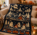 Halloween Campfire Ghosts C2C Crochet Mosaic Pattern-Digital Download