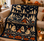 Halloween Campfire Ghosts C2C Crochet Mosaic Pattern-Digital Download