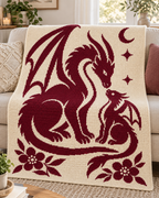 Dragon Parent and Child C2C Crochet Mosaic Pattern-Digital Download