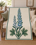 Blue Purple Delphinium C2C Blanket Pattern PDF-Digital Download