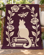 Cat Butterfly Book Arch C2C Crochet Mosaic Pattern-Digital Download