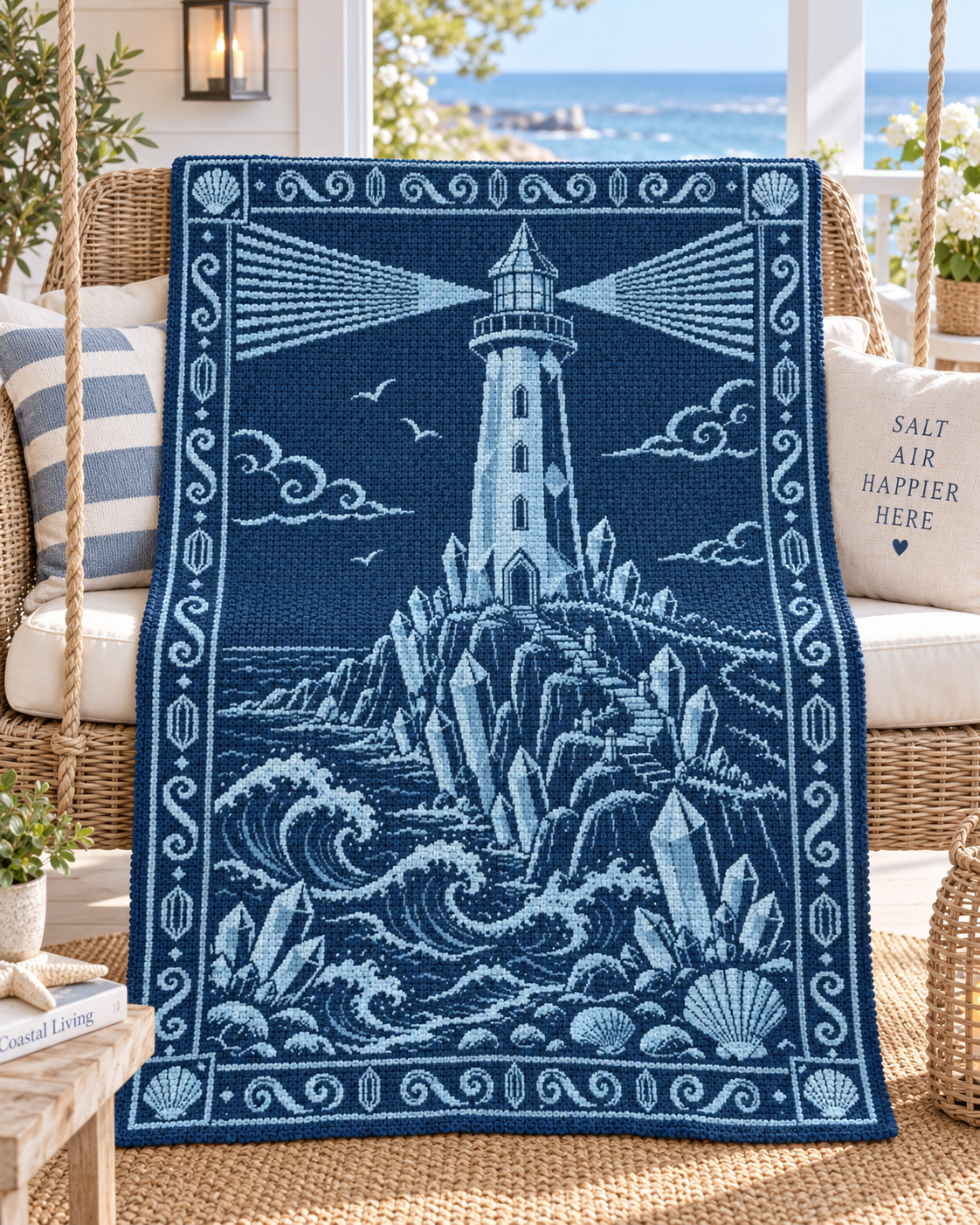 Crystal Lighthouse C2C Crochet Mosaic Pattern-Digital Download