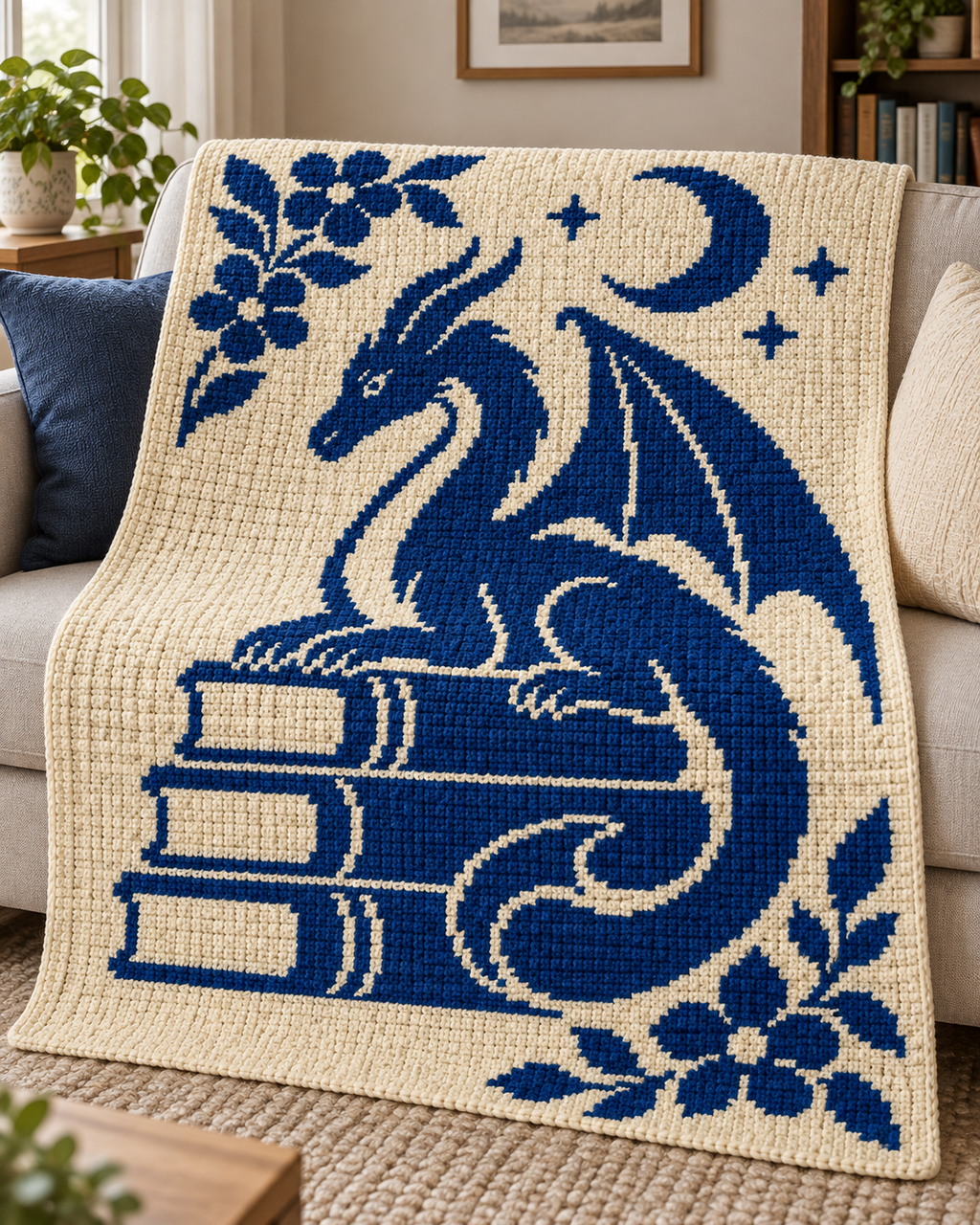 Blue Dragon Books C2C Crochet Mosaic Pattern-Digital Download