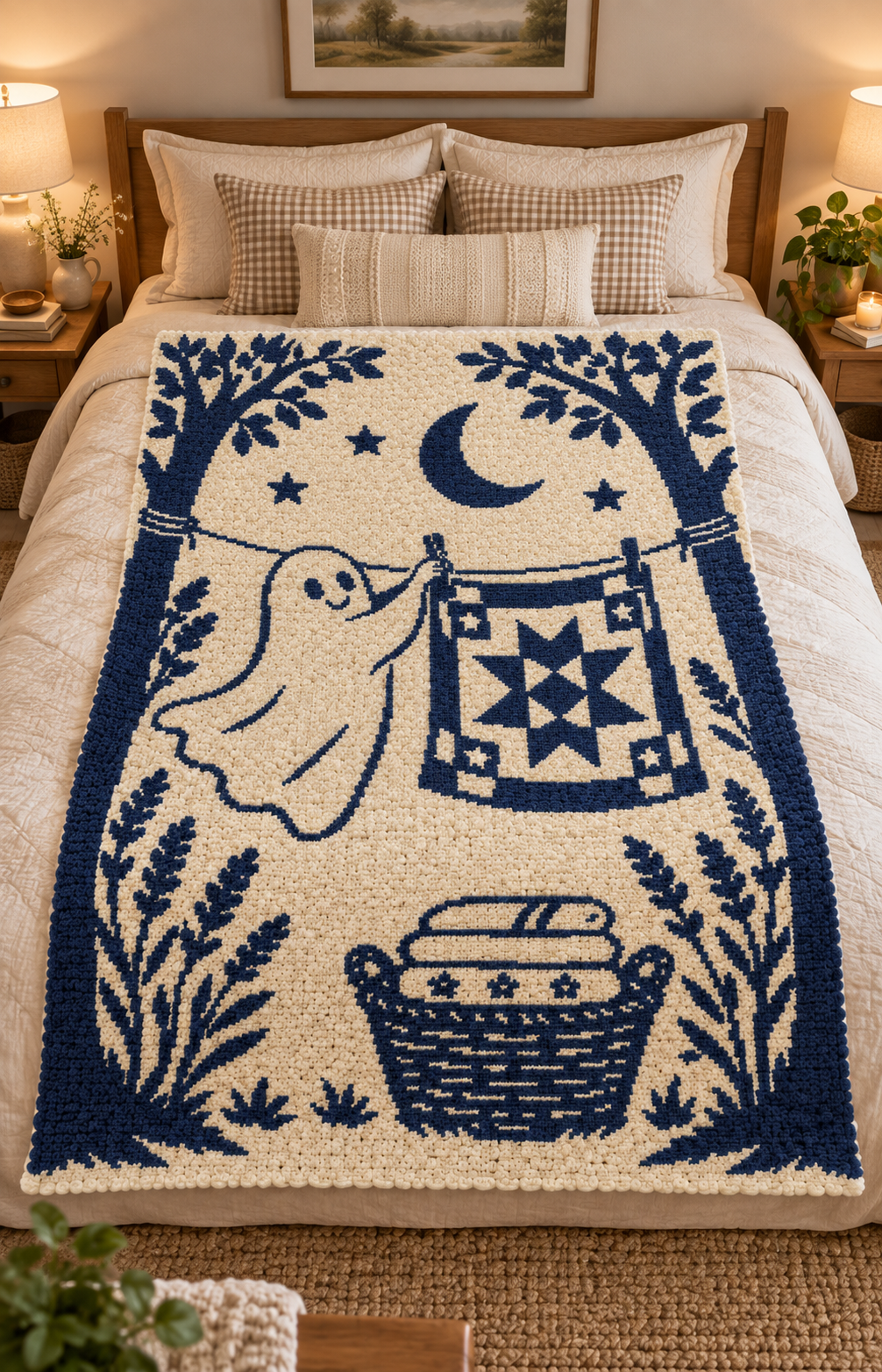 Ghost Quilt C2C Crochet Mosaic Pattern-Digital Download