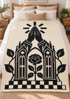 Praying Hands Gothic Rose C2C Crochet Mosaic Pattern-Digital Download