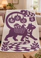 Market Cat Pumpkin Basket C2C Crochet Mosaic Pattern-Digital Download
