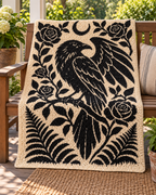 Raven and Roses C2C Crochet Mosaic Pattern-Digital Download