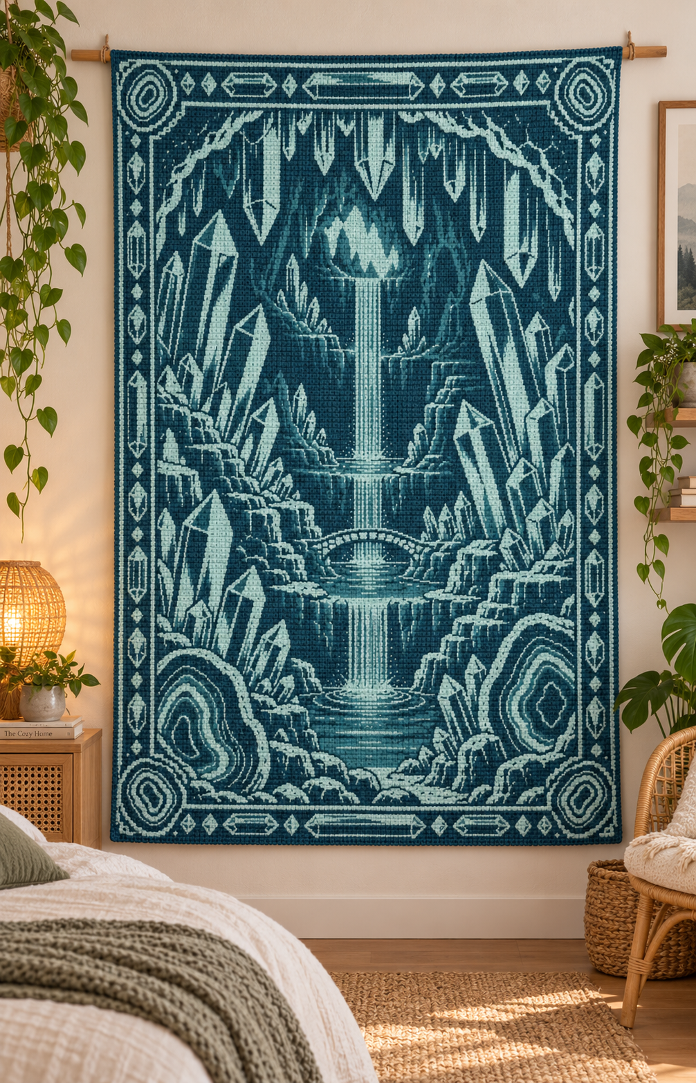 Crystal Waterfall C2C Crochet Mosaic Pattern-Digital Download