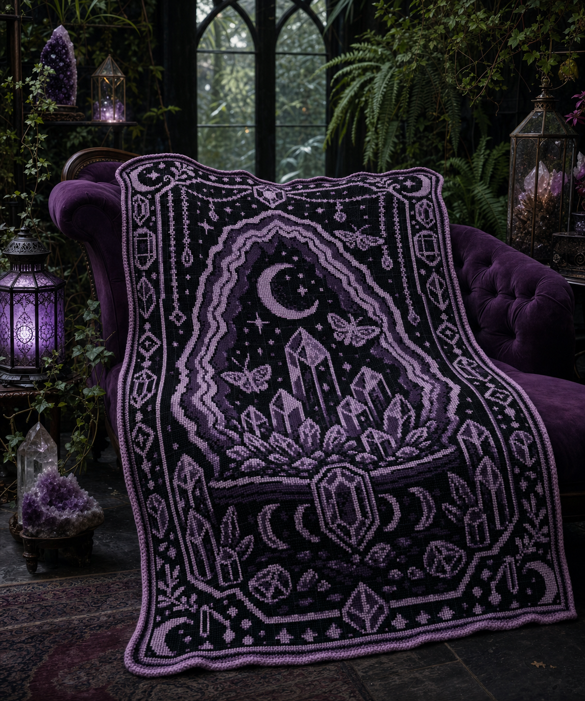 Crystal Geode C2C Crochet Mosaic Pattern-Digital Download