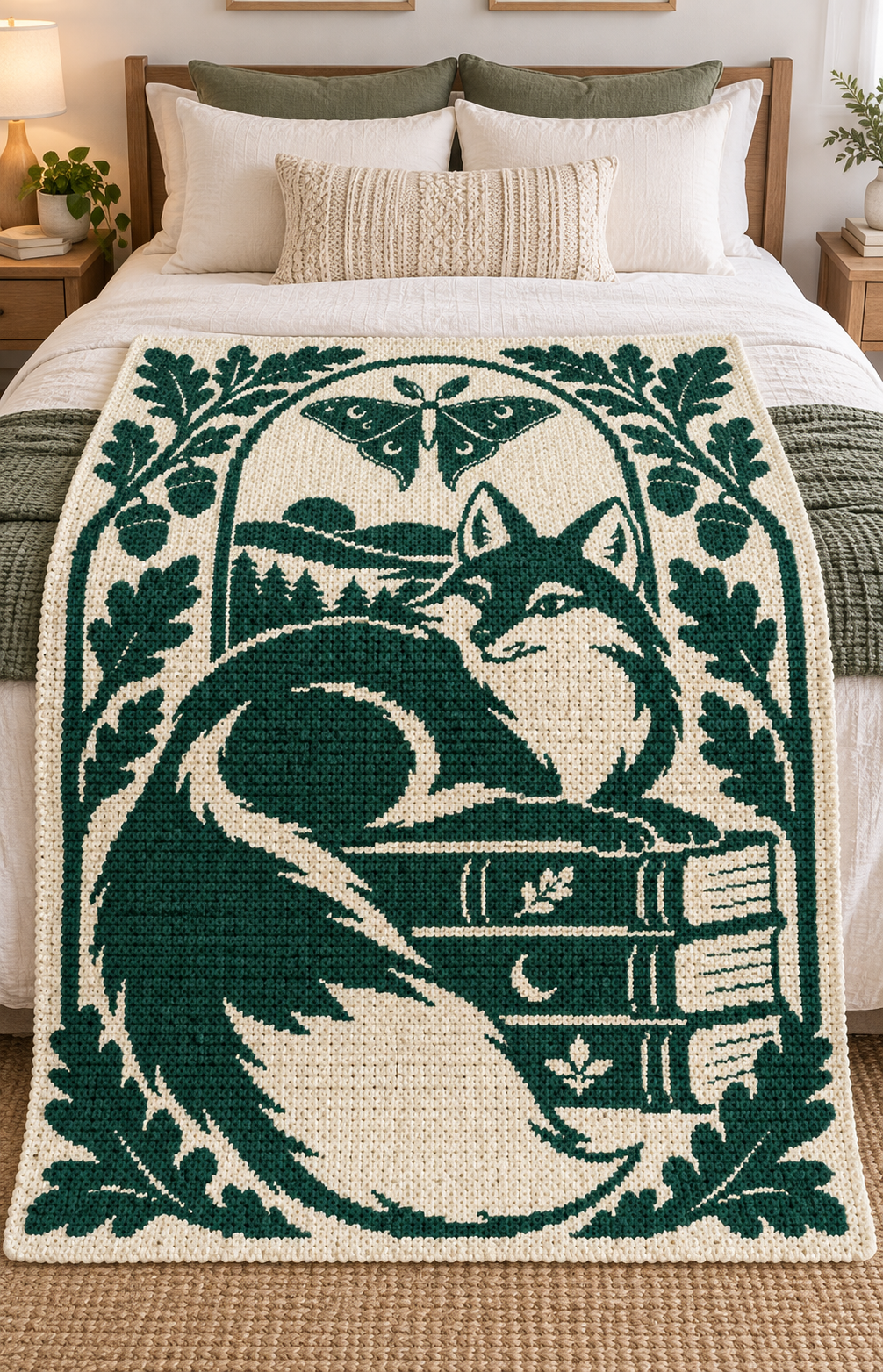 Fox Books Moth Oak C2C Crochet Mosaic Pattern-Digital Download