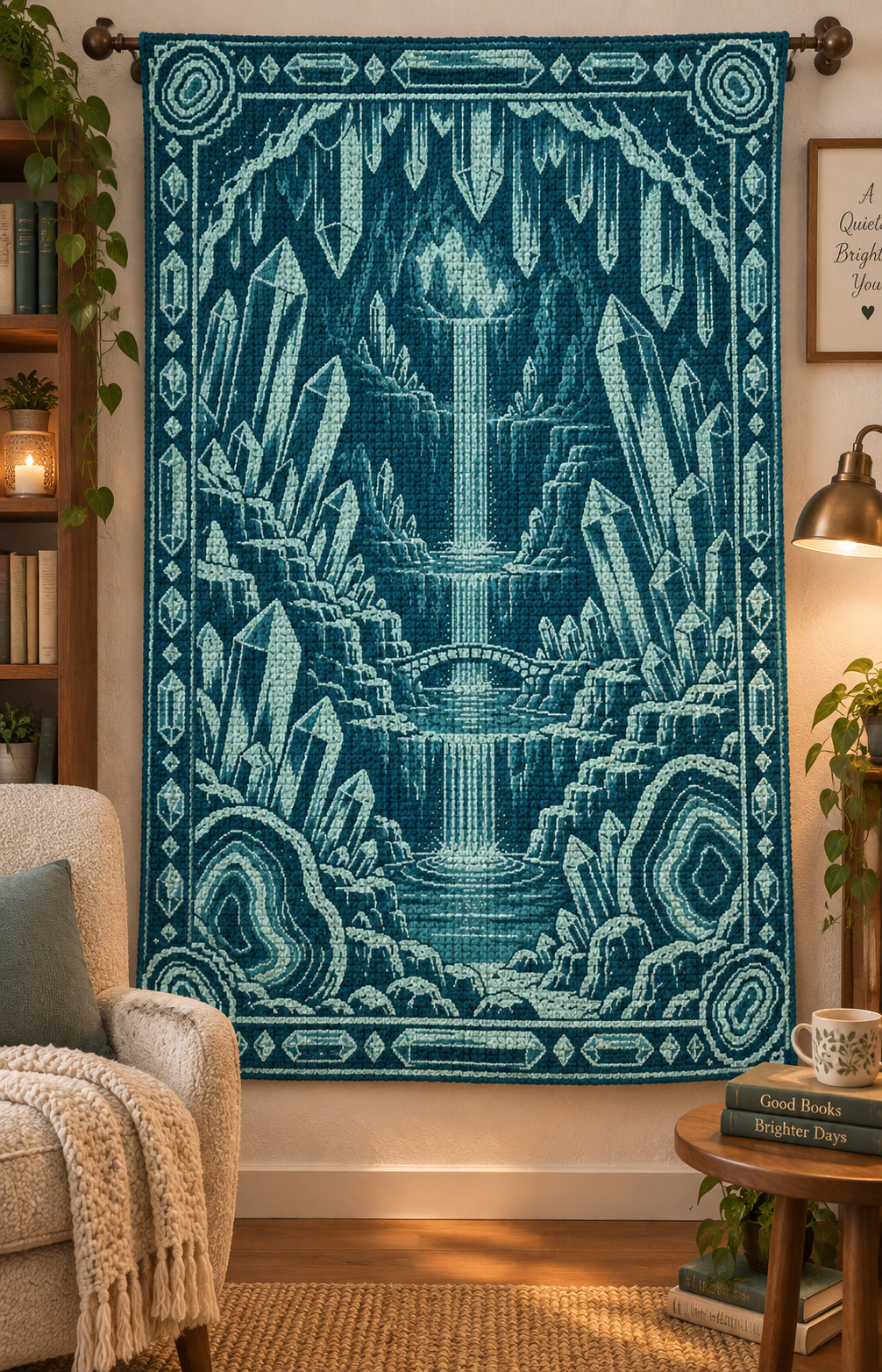 Crystal Waterfall C2C Crochet Mosaic Pattern-Digital Download