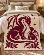Dragon Parent and Child C2C Crochet Mosaic Pattern-Digital Download