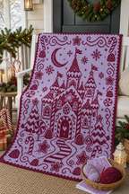 Gingerbread Castle C2C Crochet Mosaic Pattern-Digital Download