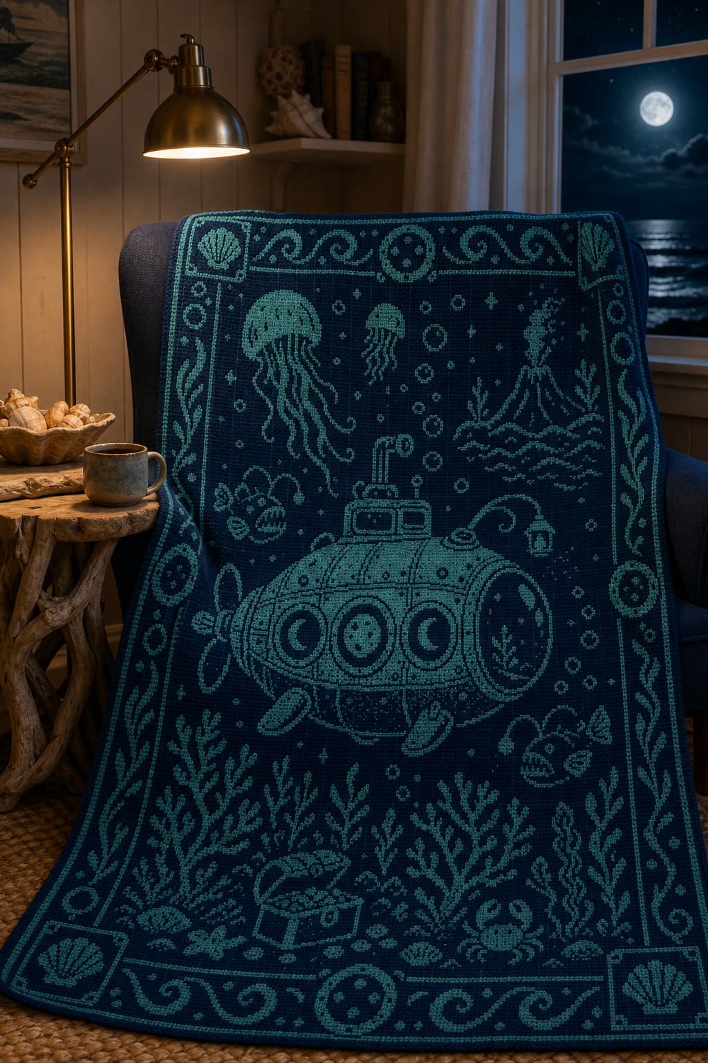 Submarine Ocean C2C Crochet Mosaic Pattern-Digital Download