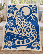 Snow Leopard Moon C2C Crochet Mosaic Pattern-Digital Download