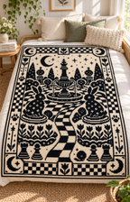 Moon Chess Rabbit Garden C2C Crochet Mosaic Pattern-Digital Download
