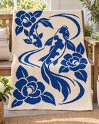 Koi and Roses C2C Crochet Mosaic Pattern-Digital Download
