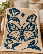 Butterfly Floral Star C2C Crochet Mosaic Pattern-Digital Download