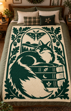 Fox Books Moth Oak C2C Crochet Mosaic Pattern-Digital Download